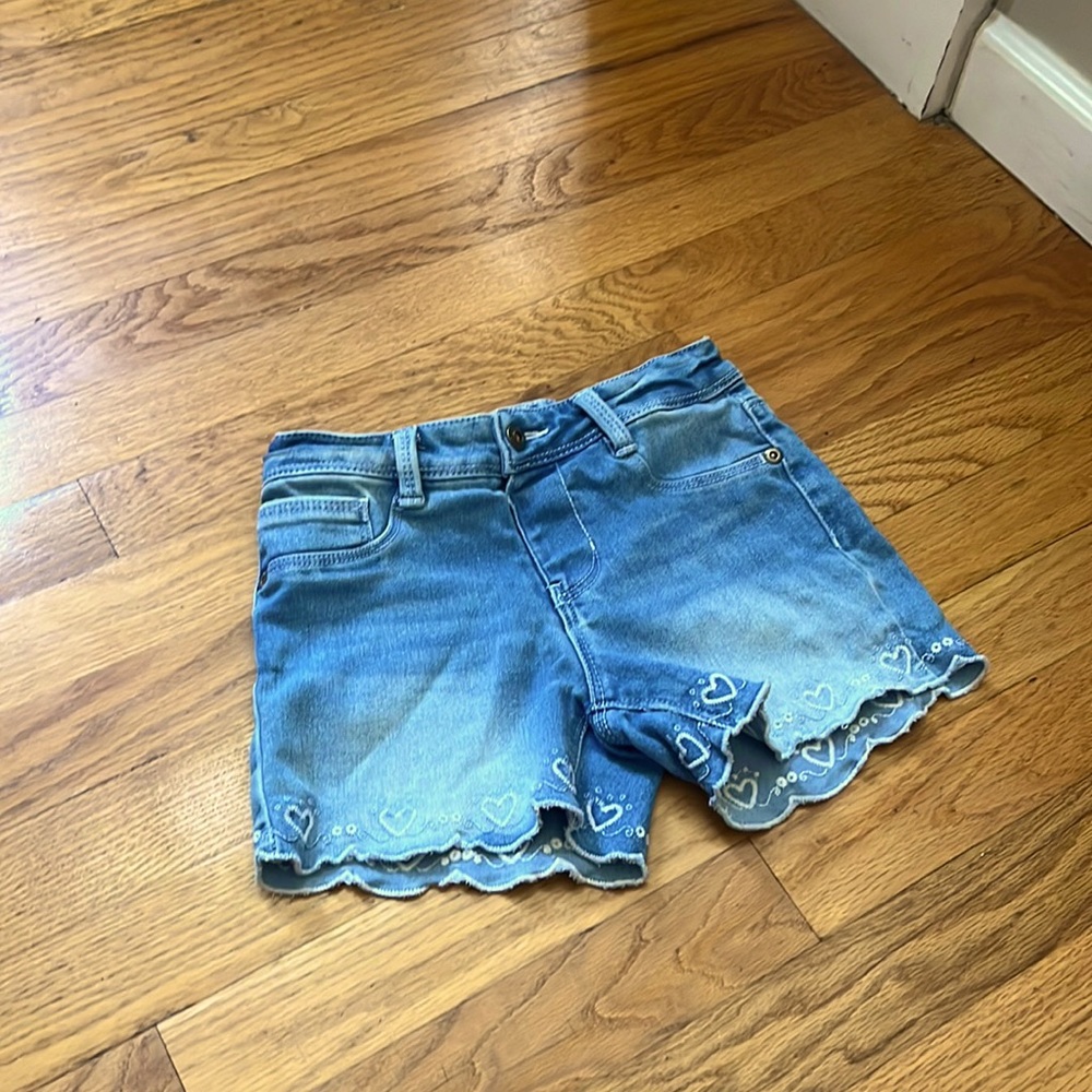 Super Cute White Heart Jean Shorts